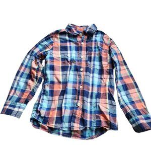 OshKosh Boys Long Sleeve Button Shirt | Size 7 | Blue Plaid